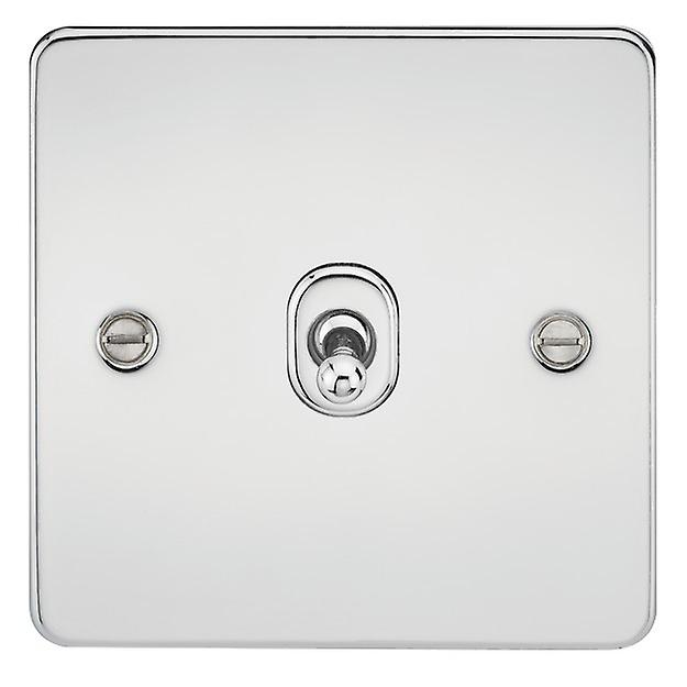 Knightsbridge Flat Plate 10AX 1G 2 Way Toggle Switch - Polished Chrome - FP1TOGPC