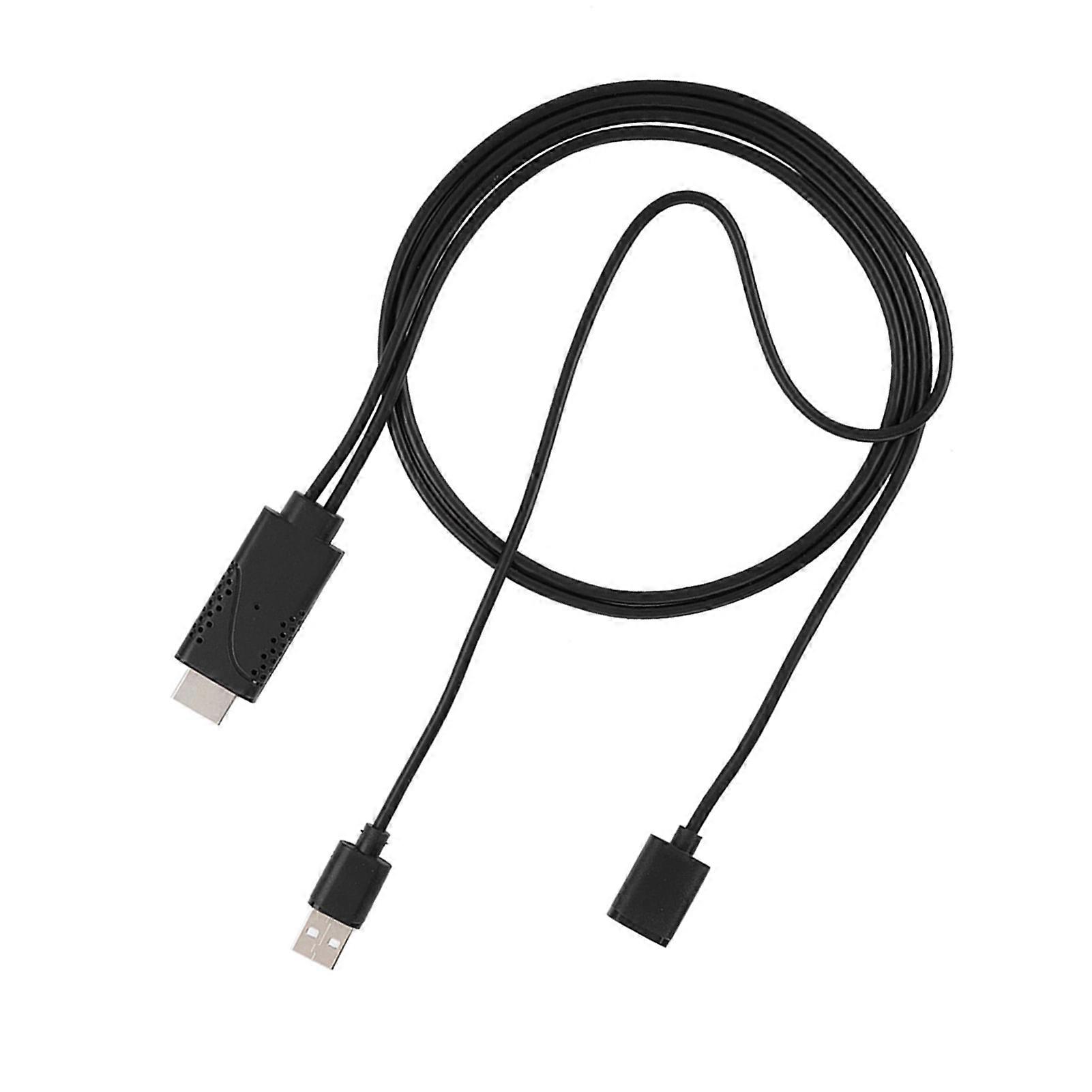 2 in 1 1080P USB Female to HDMI Male HDTV Adapter Cable Cord for IPhone Android