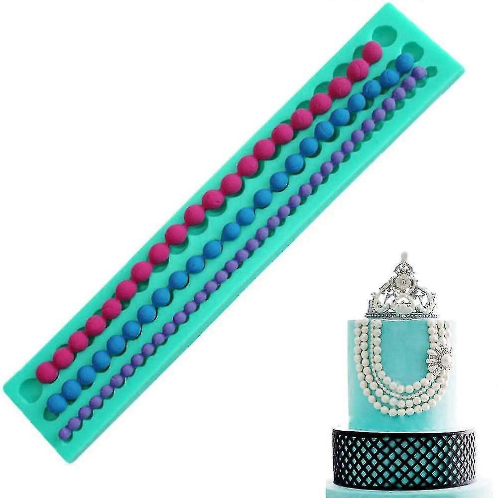 Diy Silicone String Pearl Fondant Cake Mold Decorating Baking Tools
