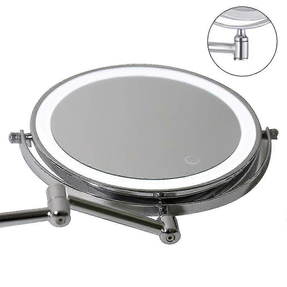 Wall Mounted Makeup Mirror, 10x Magnifying Double Sided Led Lighted Mirror