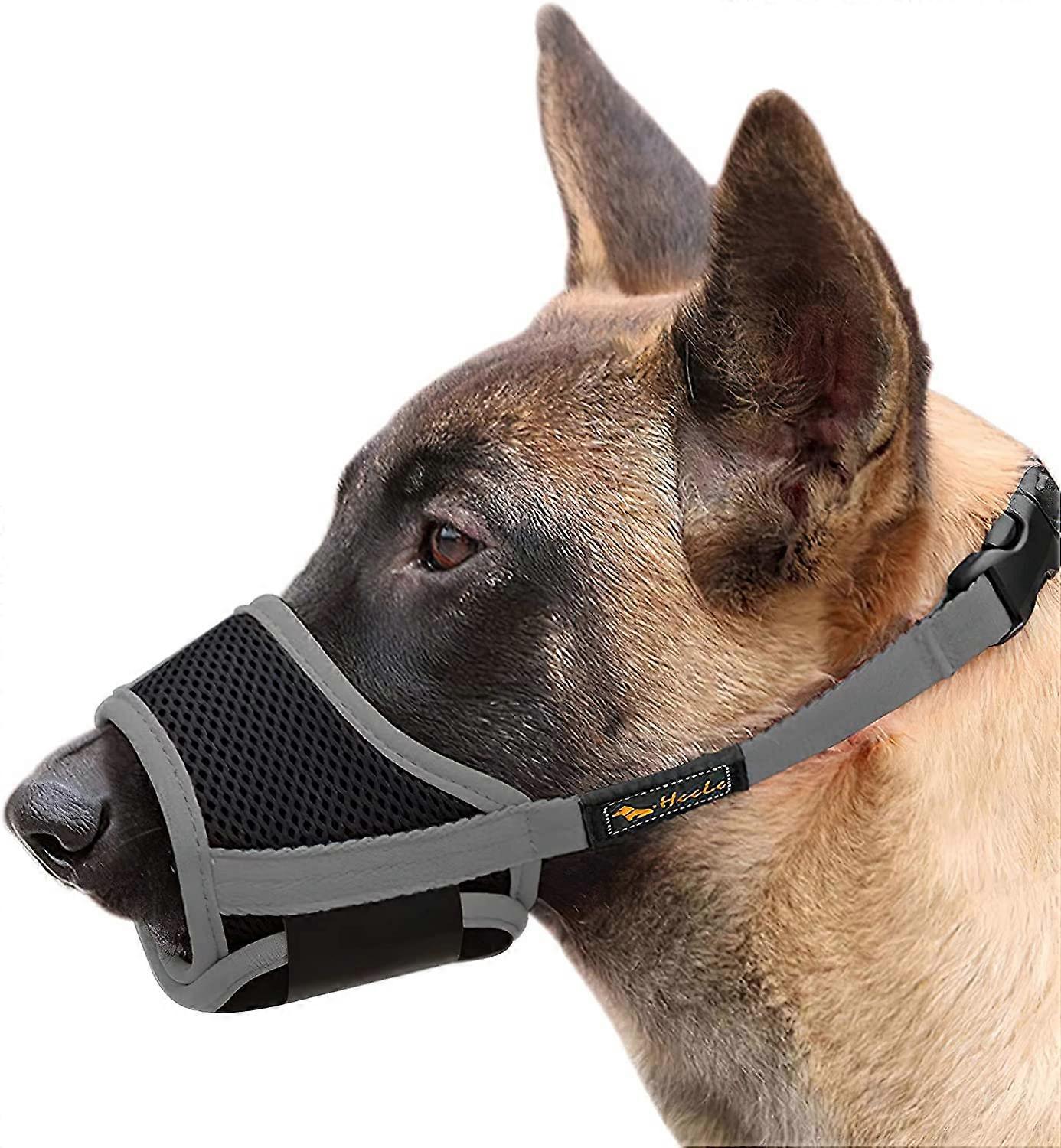 HEELE Dog Muzzle Soft Adjustable Muzzle for Dogs Nylon, Anti Bark Anti-Bite Muzzle, Medium and Small Dogs Muzzle, S, Black