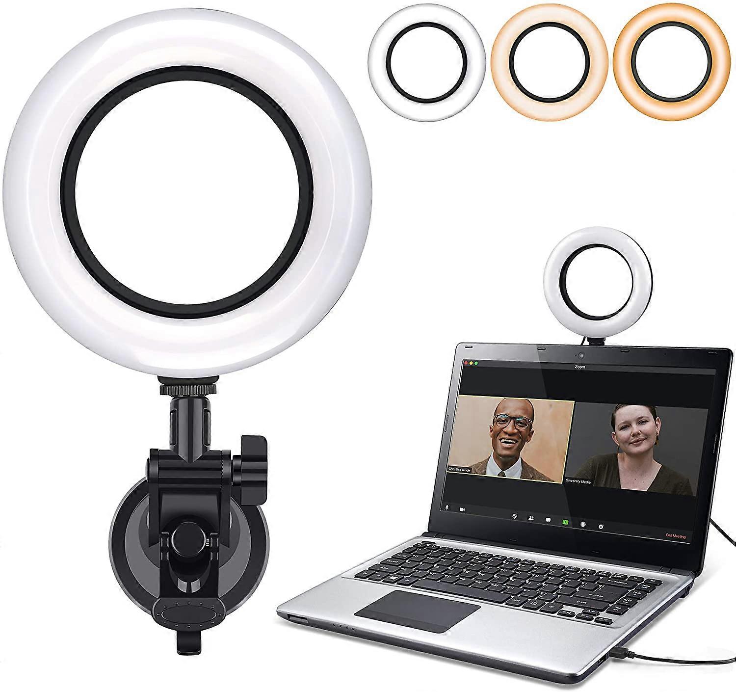 Video Conference Lighting Kit - Dimmable LED Ring Light for Remote Working