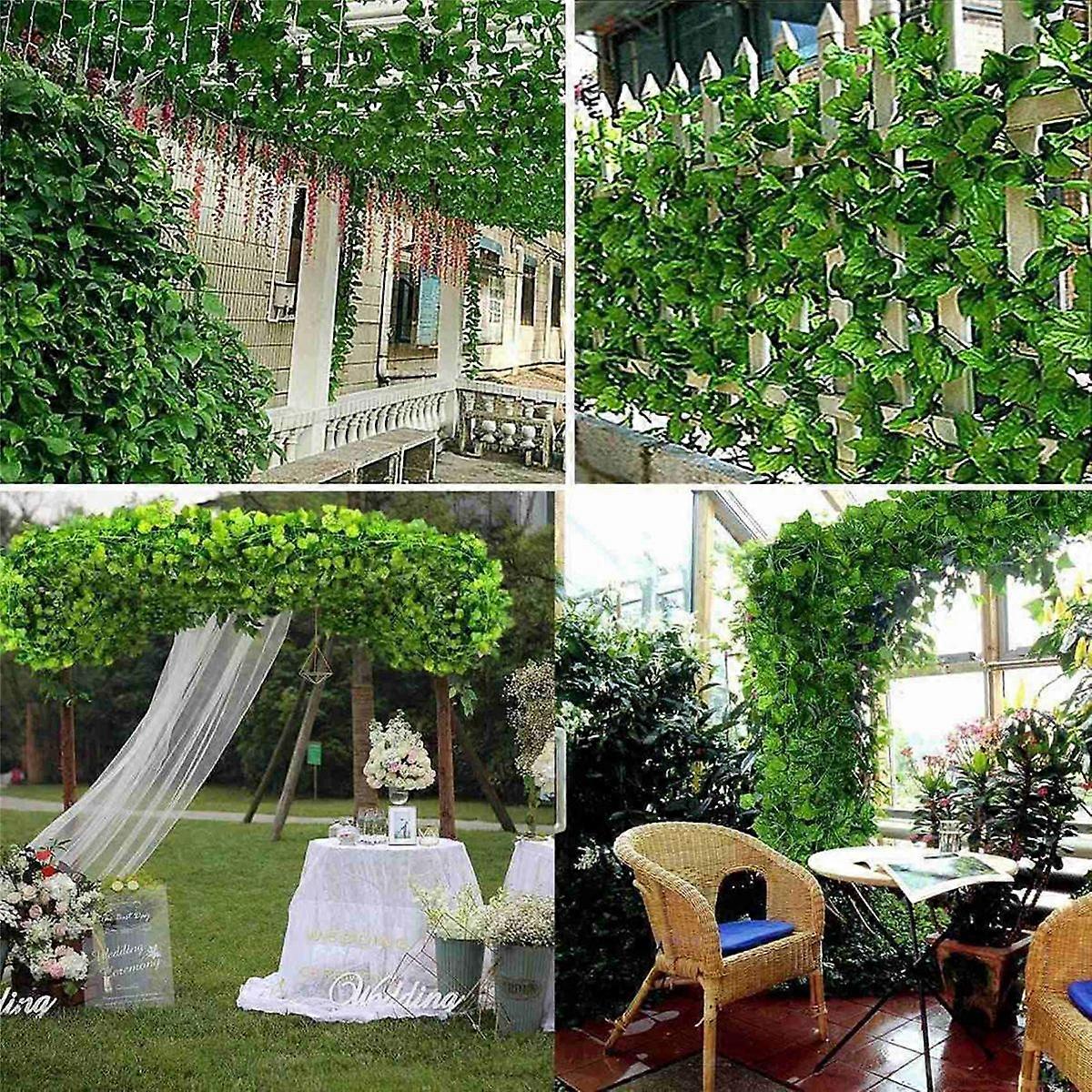 60 Strands Artificial Fake Grape Vines Ivy Leaves with 15 Strings for Wedding Party Home Wall Decor