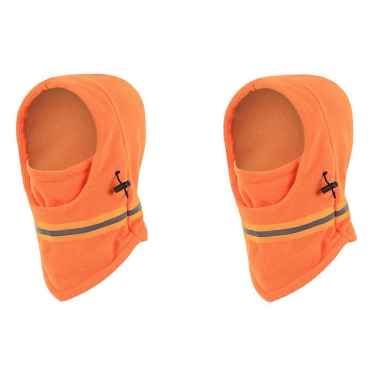Hi Visibility Reflective Winter Thermal Mask Ski Motorcycle Full Face Mask Windproof Adjustable Face Mask,Orange