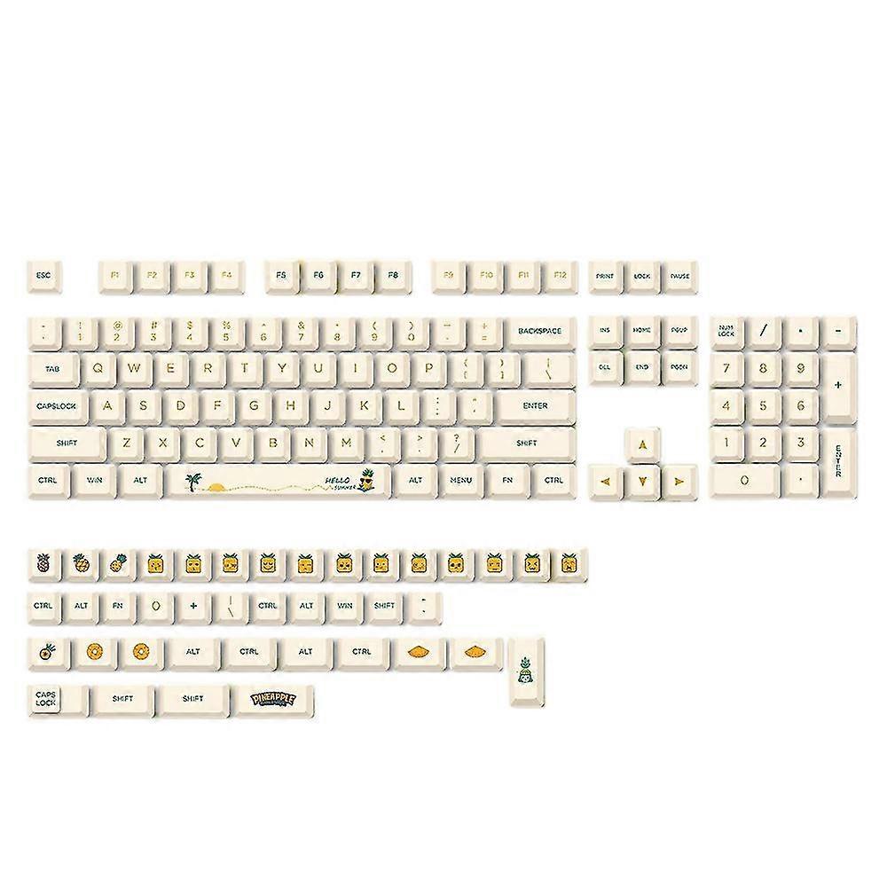 144 keys xda profile pbt keycaps pineapple theme key caps set