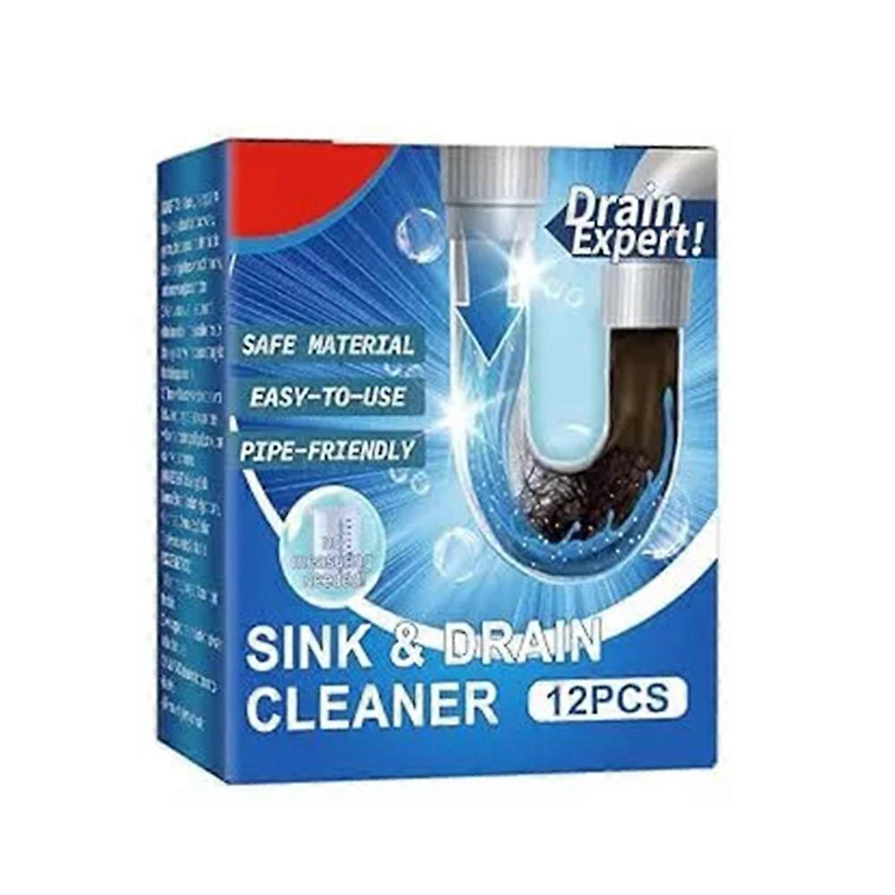 12pcs puissant agent de dragage de tuyaux, 2024 nouveau nettoyeur de drains, nettoyeur d’évier et de drains