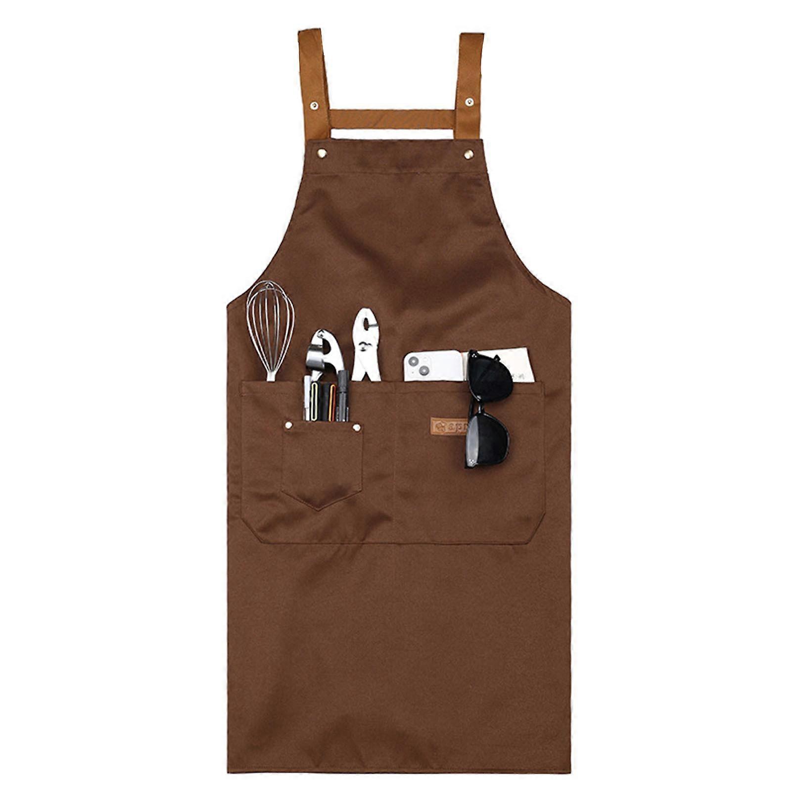 Kitchen Apron with Pocket Adjustable Strap Design Waterproof Anti-fouling Cleaning Apron Cooking Pinafore Kitchen Supplies