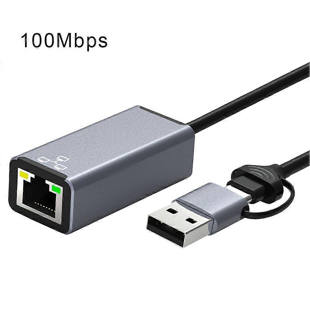 External PC Link Computer Type-C/USB To RJ45 Home 1000Mbps Lan Network Lightweight Aluminum Alloy Ethernet Adapter Stable