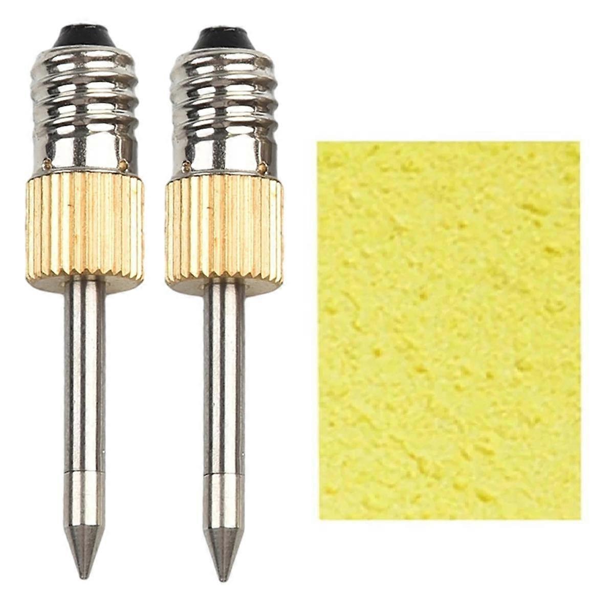 2 Pcs Soldering Iron Tip with Sponge E10 Interface Welding Tips USB Soldering Tip Soldering Tools S