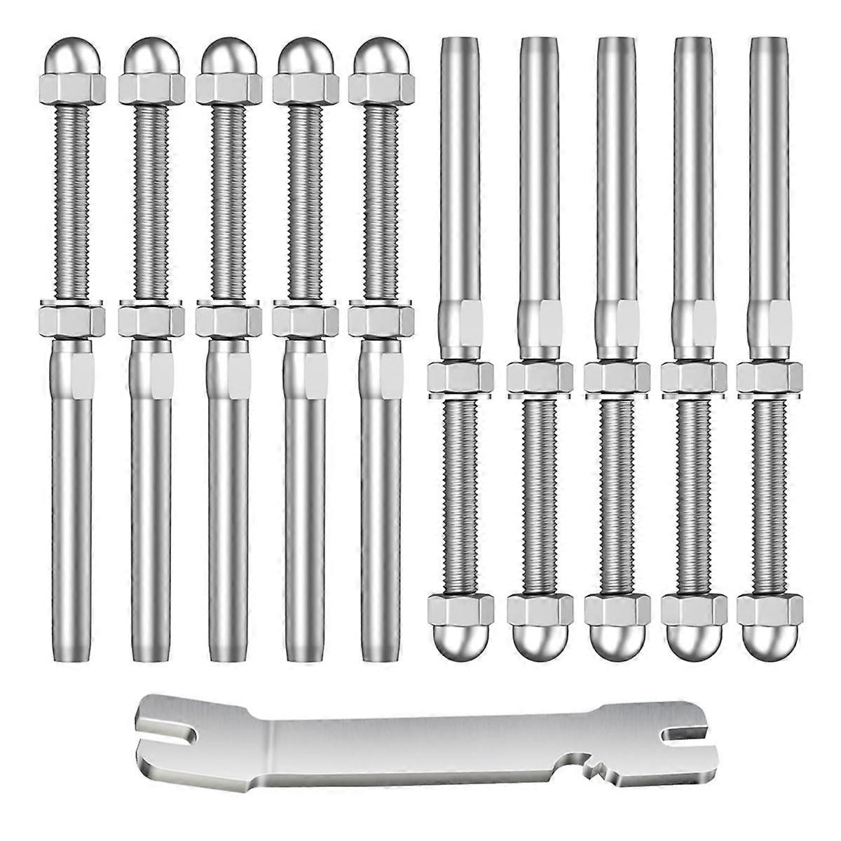 Stainless Steel Wire Rope Connector Assembly Cover Type Nut American Straight Bar Railing Cable Fit