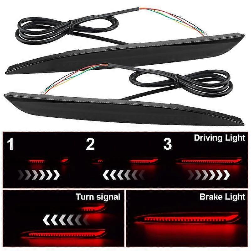 LED Rear Reflector Light driving Tail Brake Rear Fog Lamps Red Dynamic Turn Signal Light for Tesla Model Y 2020-2023 12V
