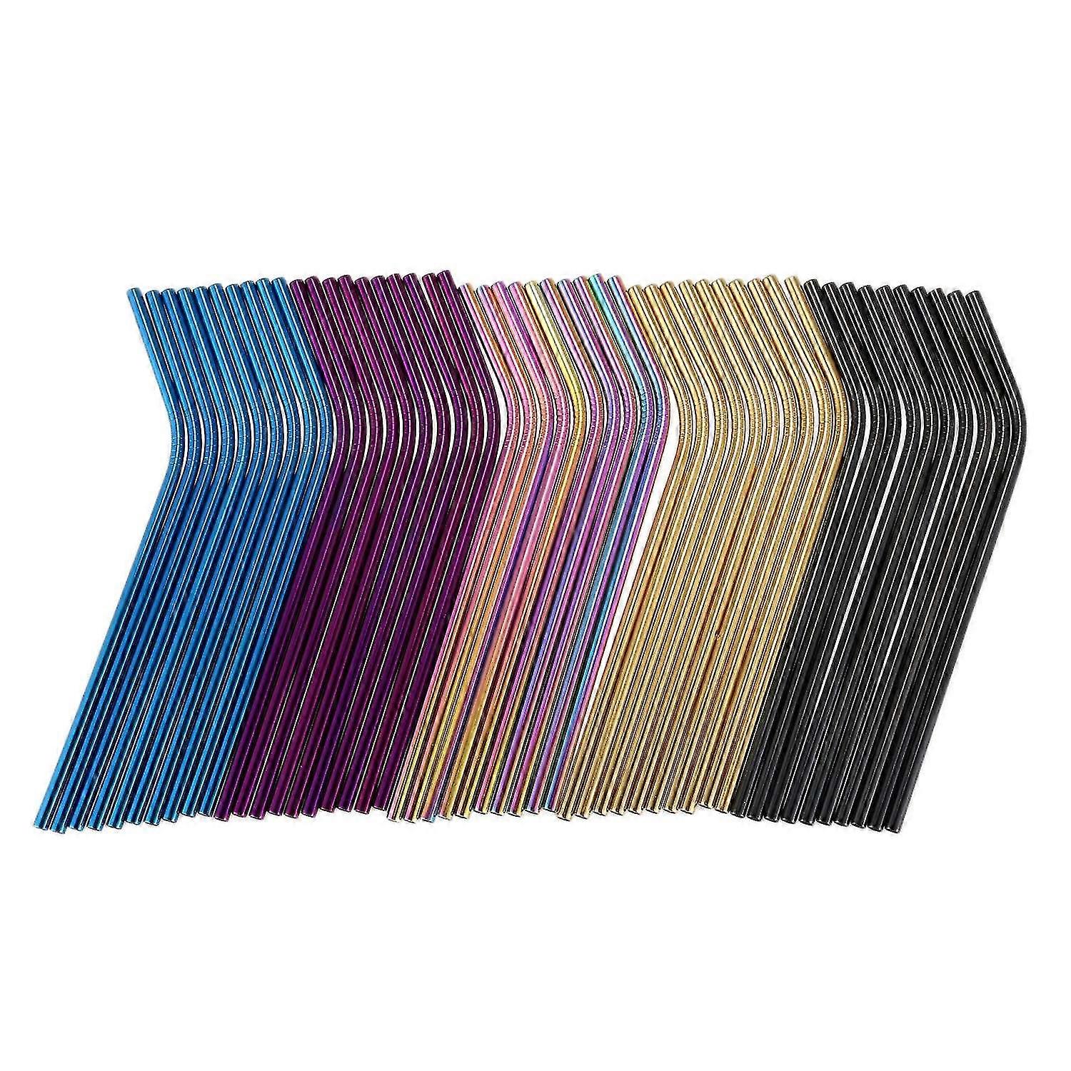 50 Lebensmittelqualität Edelstahl Stroh Rohr Erwachsene Edelstahl Farbe Metall Stroh