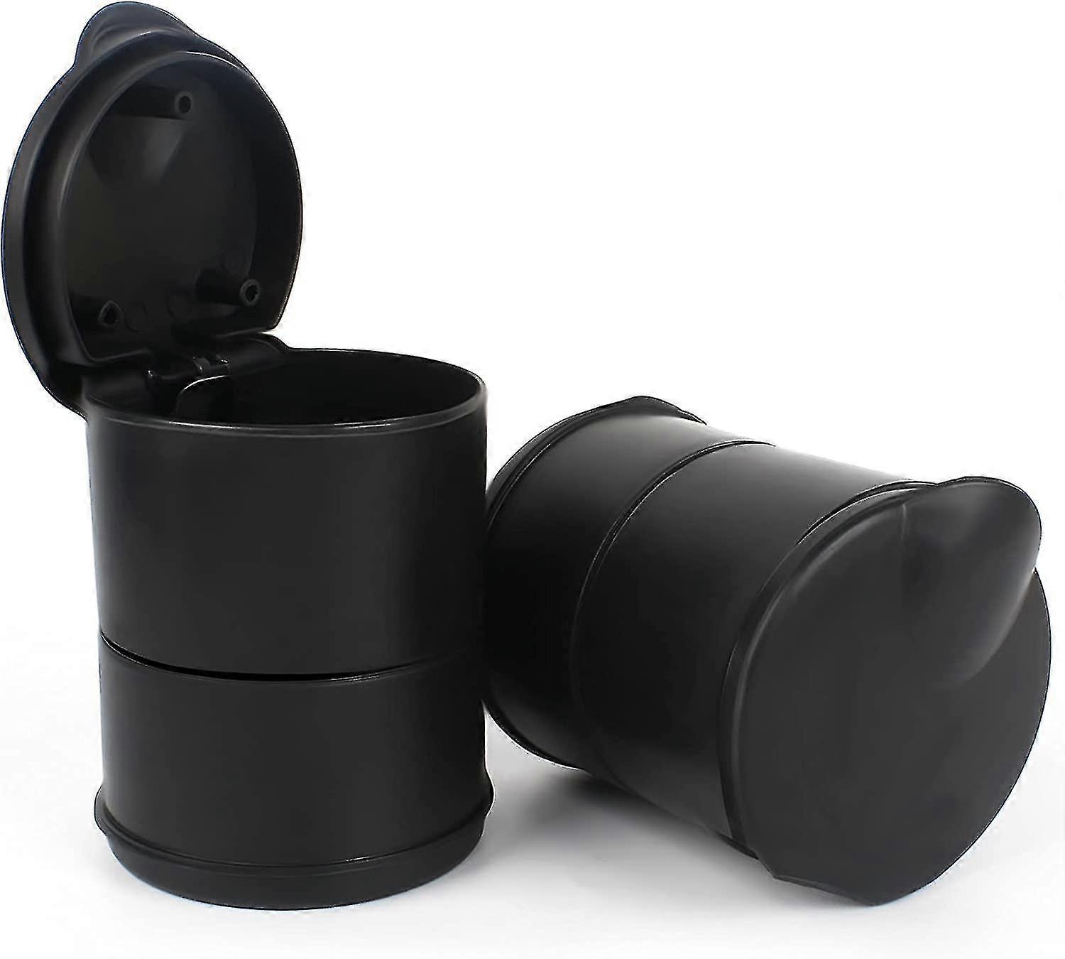 2 Pcs Car Ashtray Cigarette Ashtray Portable Ashtray Made Of Fireproof Abs Material Self Extinguishing Smokeless Standing Cylinder Cup Trash Can With