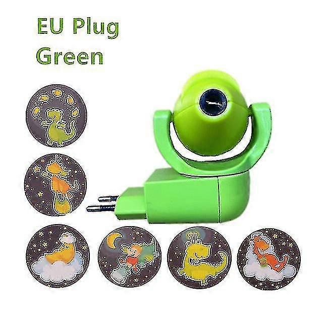Star Moon Animal Projector Led Projector 6 Images Sensor Eu Plug Night Light Lamp For Kids Children Baby Bedroom Decoration-color:green