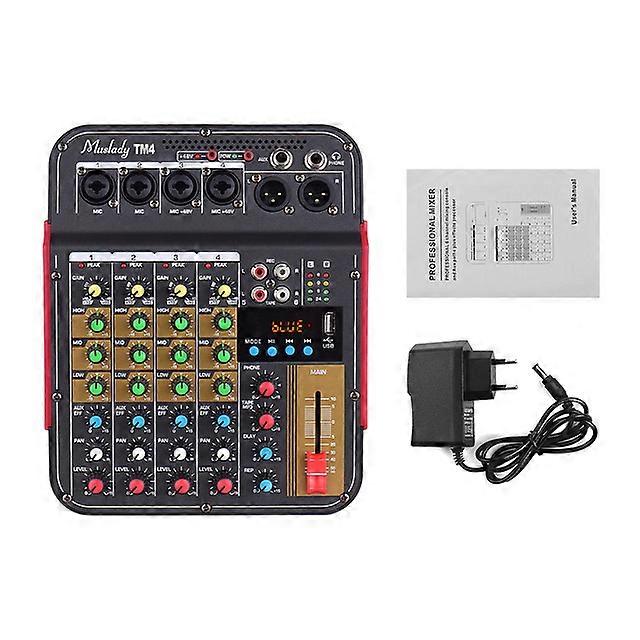 TM4 Quality 4-Channel Audio Mixer Mixing Console with BT Function Audio System for Studio Recording Broadcasting