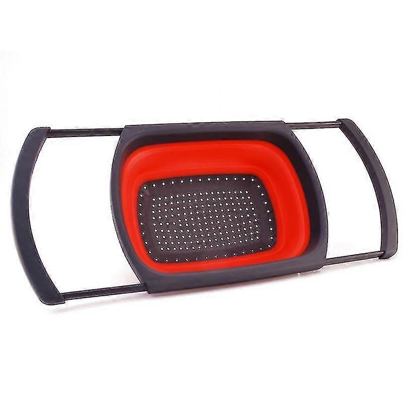 Fruit Vegetable Folding Draining Basket Kitchen Strainer Collapsible Colanders Retractable Handles