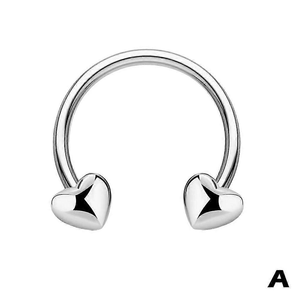 Ringe i rustfrit stål til septum, næse, hjerte, stjerne, stud, ørering, looppiercinger