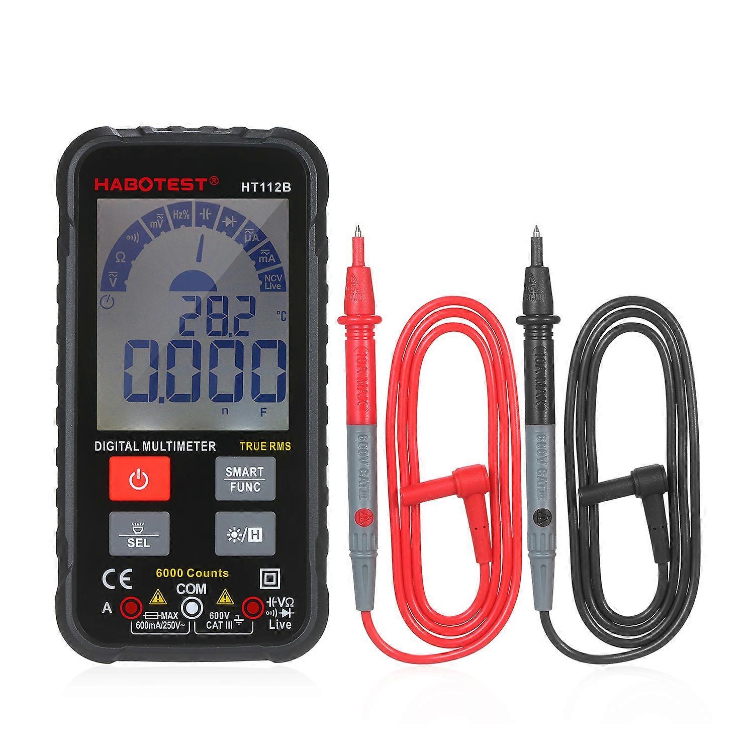 Intelligent 6000 Counts TRMS Multimeter Digital LCD Display AC/DC Voltmeter Ammeter Ohmmeter Test Diode Frequency Capacitance