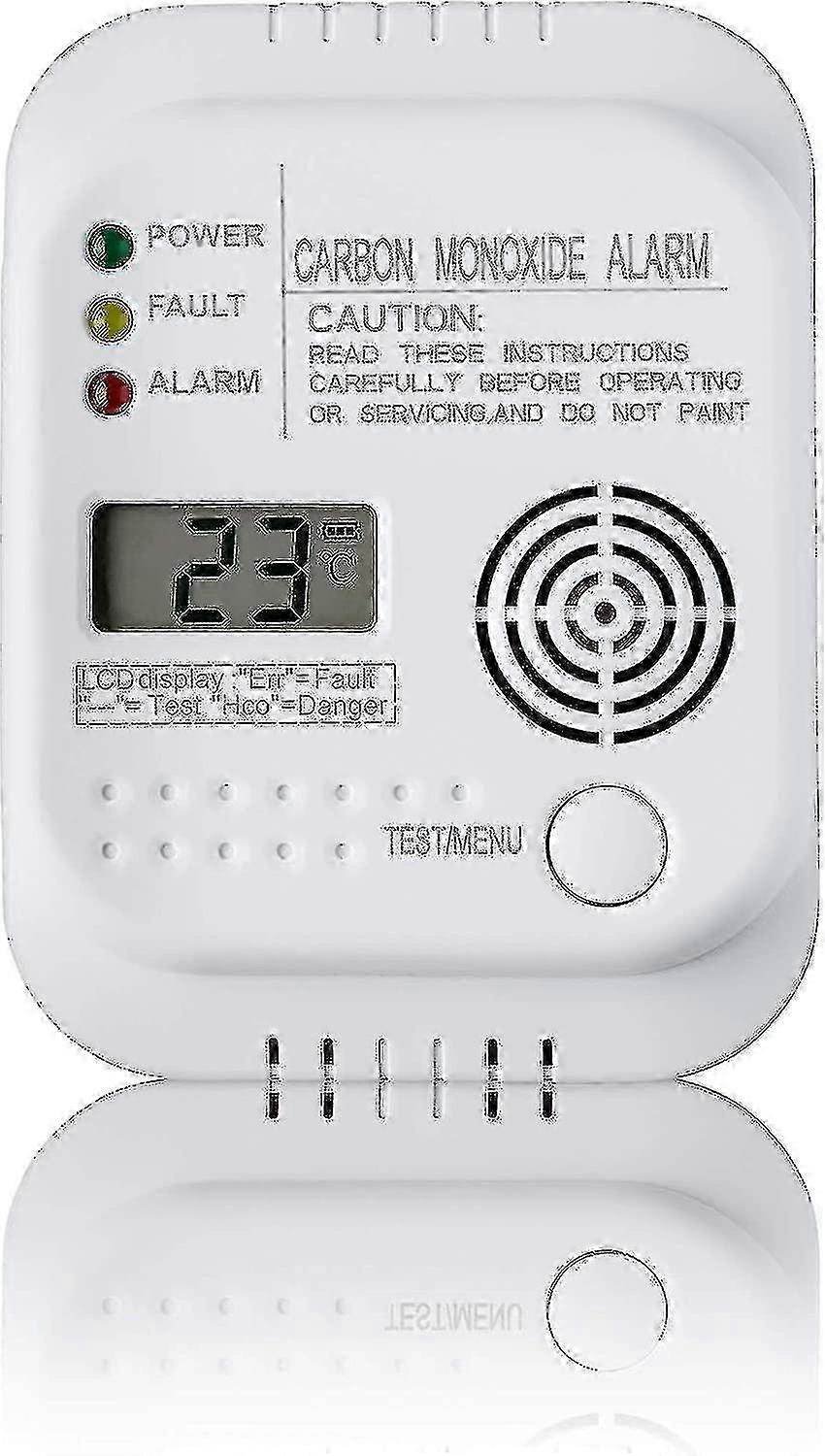 Carbon Monoxide Detector, Battery Powered, Gas Detector With Display And Temperature Gauge-Excellent