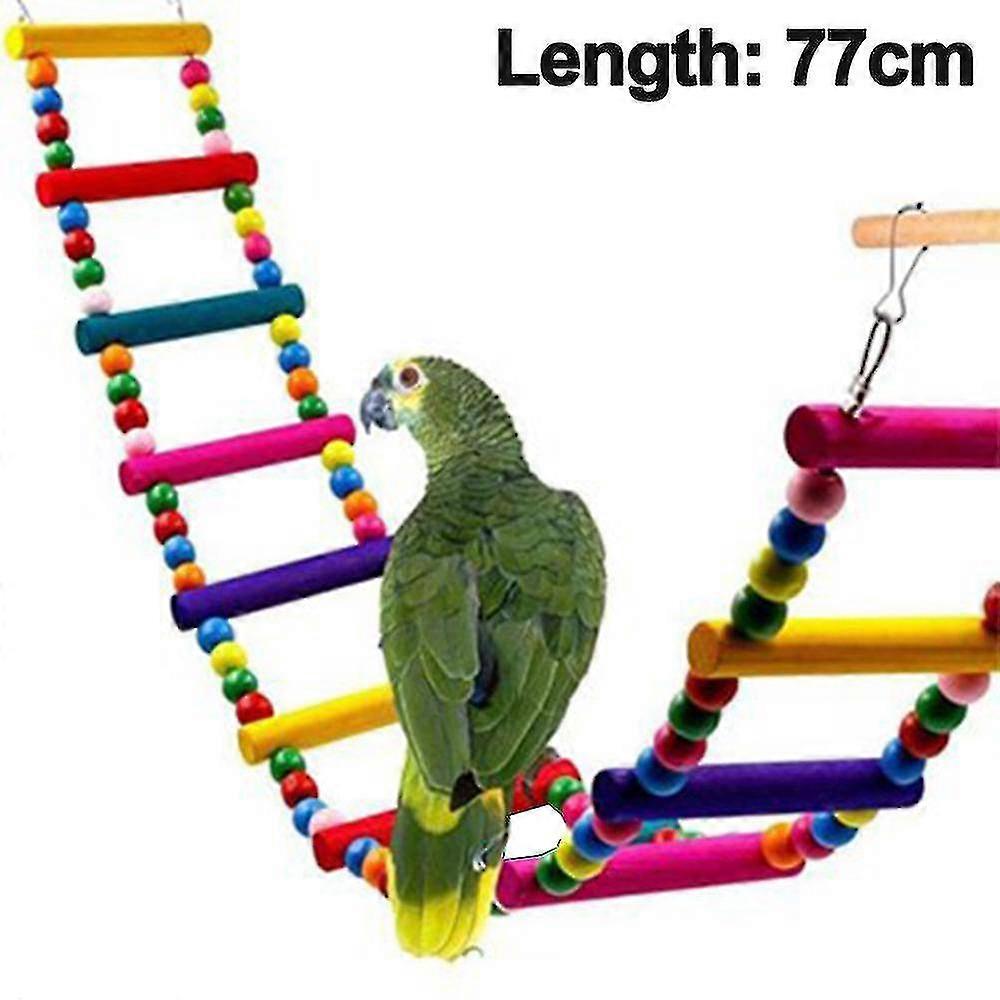 Bird Parrot Toys, Naturals Rope Colorful Step Ladder Swing Bridge
