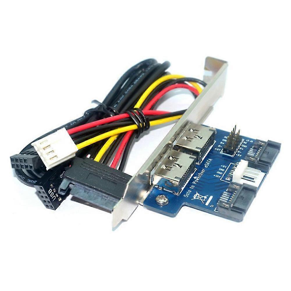 Desktop Computer Port Sata To Esata Esatap 9pin To Usb 2.0 Converter Expansion Rear Bracket Card