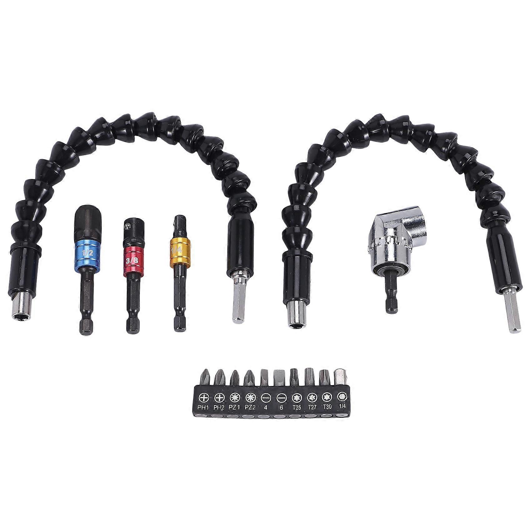 Flexible Drill Extension Hex Drill Nut Driver Bit Set, 3Pcs Universal Socket Adapter Set, Screwdriv