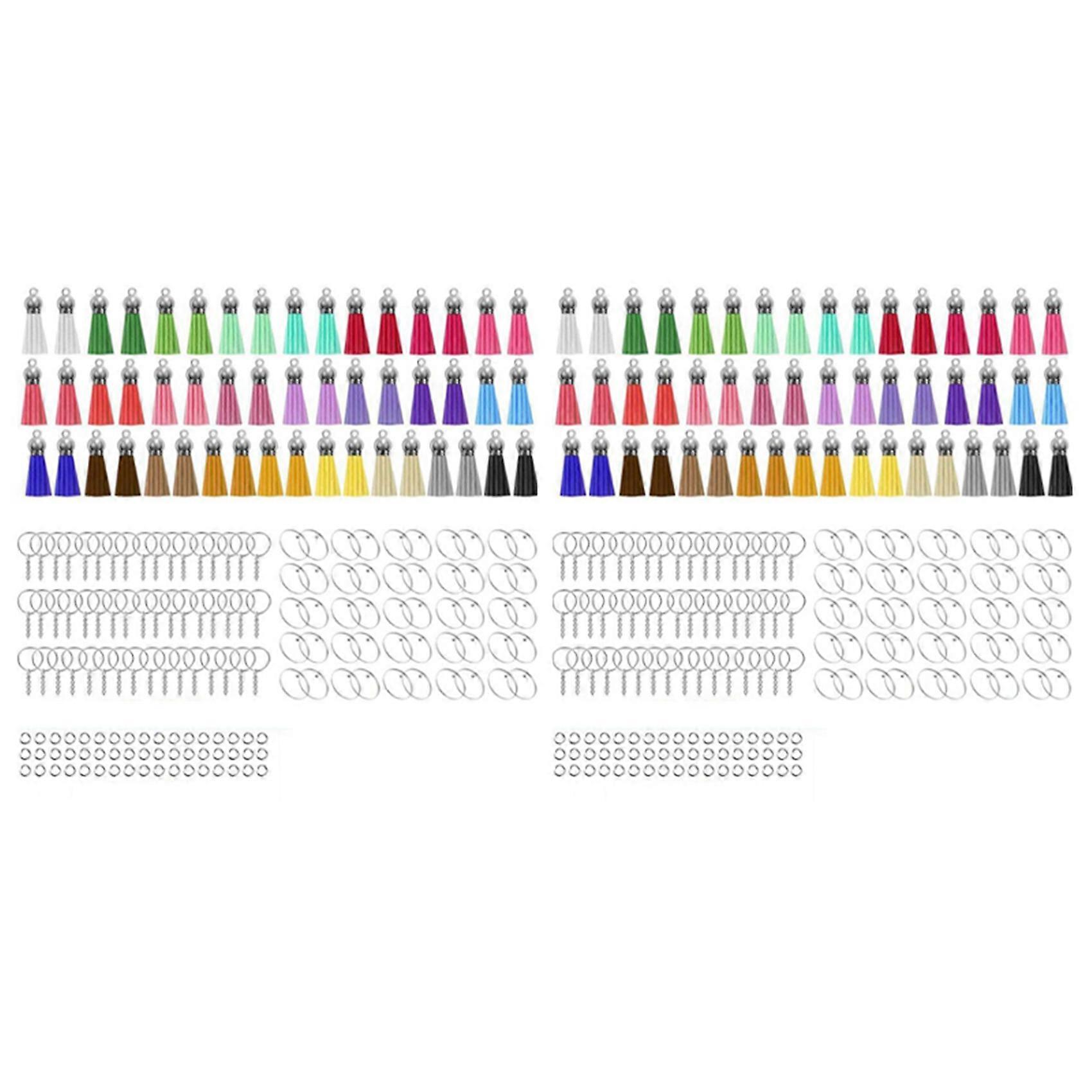 400Pcs DIY Round Acrylic Keychain Blanks Acrylic Clear Circle Discs Keychain Set for DIY Keychain V