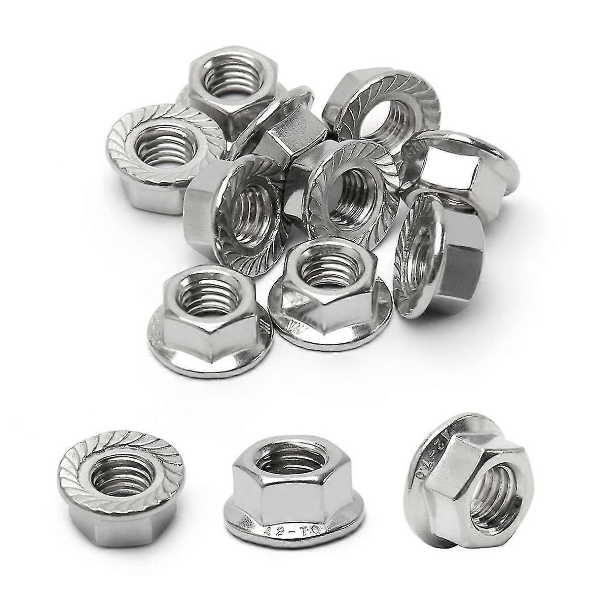 16Pack M10 Serrated Flange Hex Nuts, M10-1.5mm Hexagon Flange Nuts, Locknuts Replacement Nut for DI - MXBC