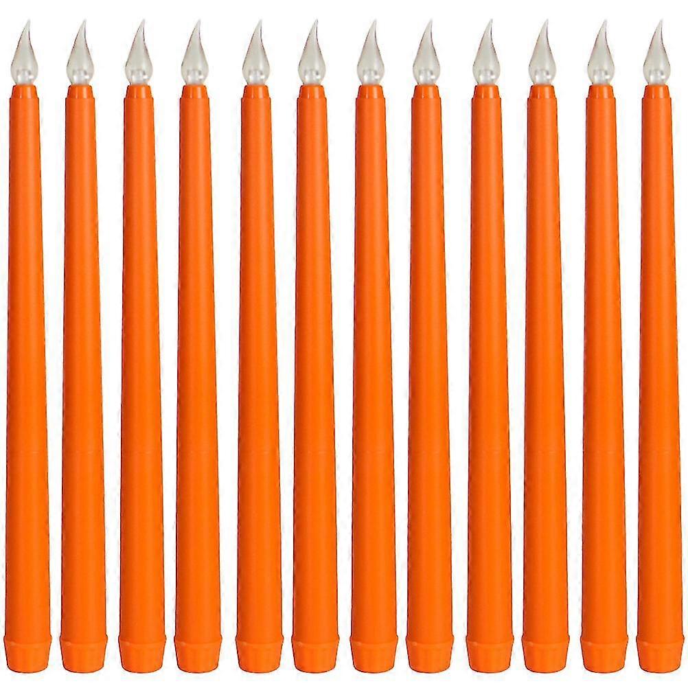 12 velas eléctricas a pilas, velas cónicas, velas LED sin llama