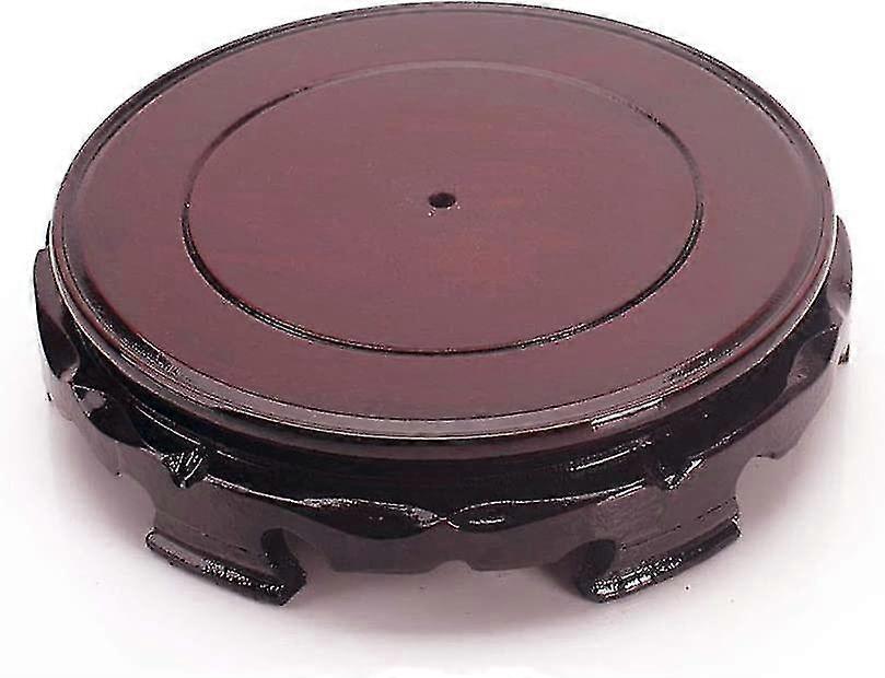 Round Wooden Rotating Display Stand Vase Teapot Base Display Stand (12cm)