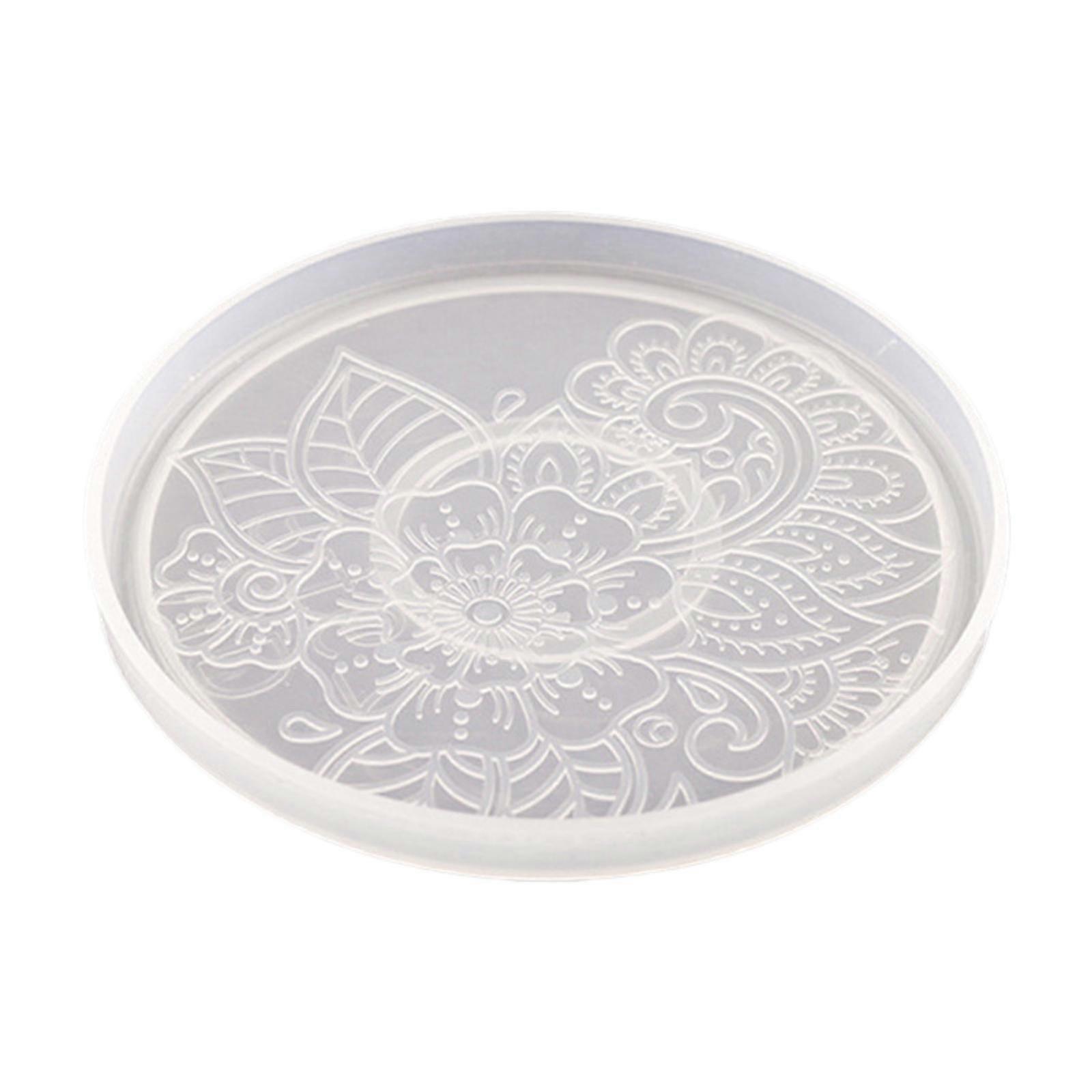 Coaster Silicone Mould Lightweight Reusable Round Tray Gypsum Model for Desk Style A