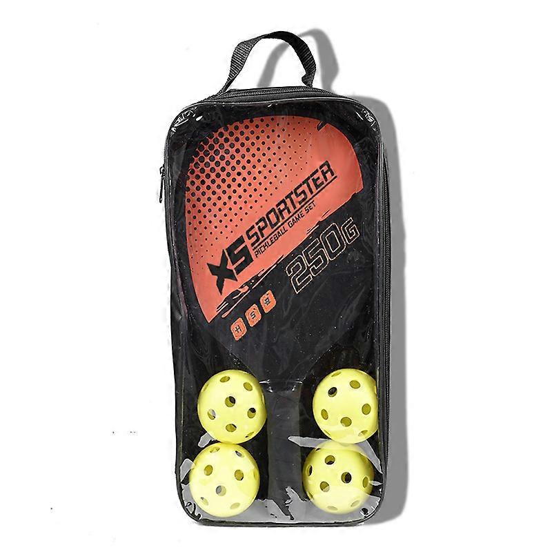 مجموعة مضرب كرة المخلل مضرب مضرب مريح قبضة غير قابلة للانزلاق مقبض خشبي 4 كرات مع حقيبة تخزين للبالغين داخلي في الهواء الطلق الرياضة