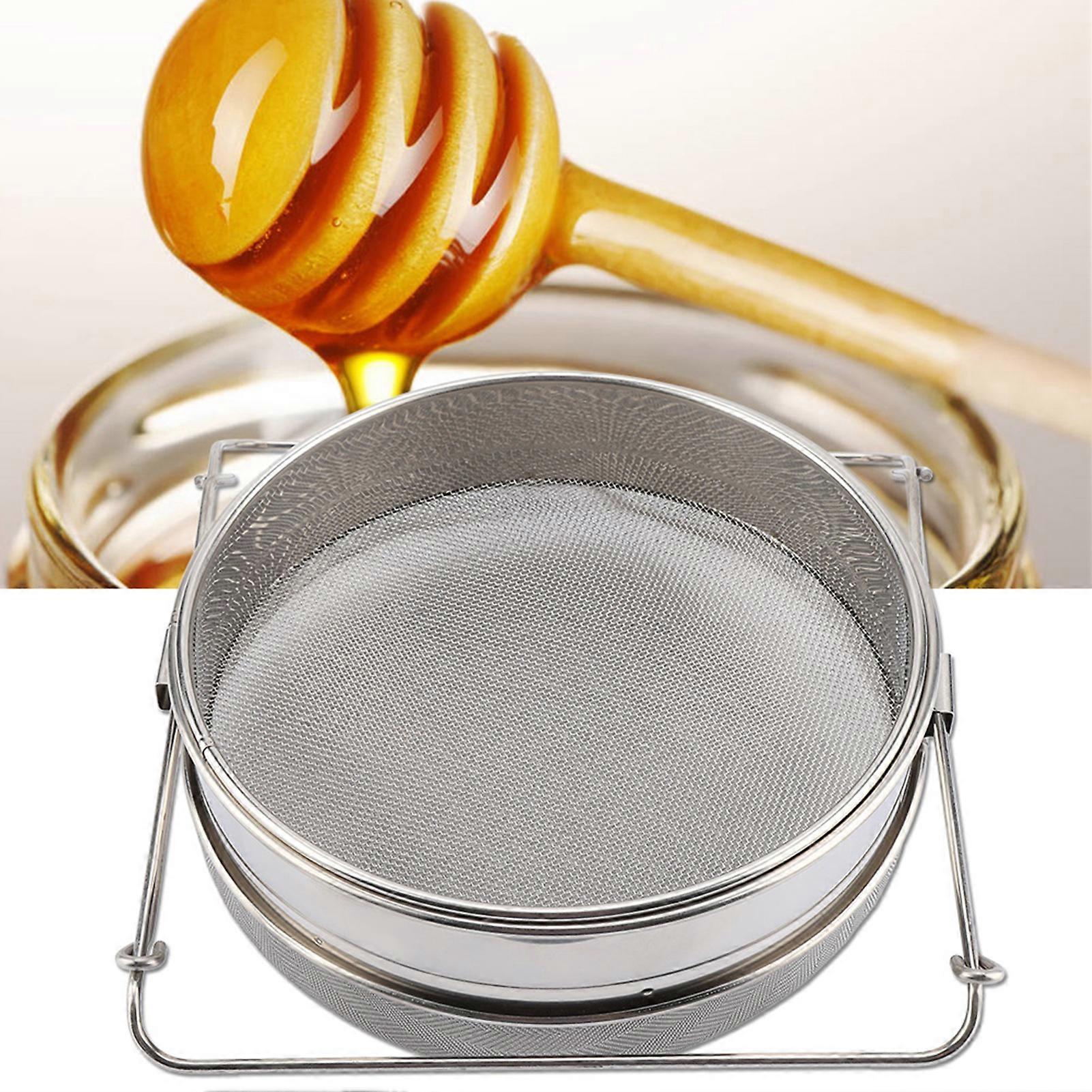 Stainless Steel Double Layer Honey Sieve with Adjustable Arms