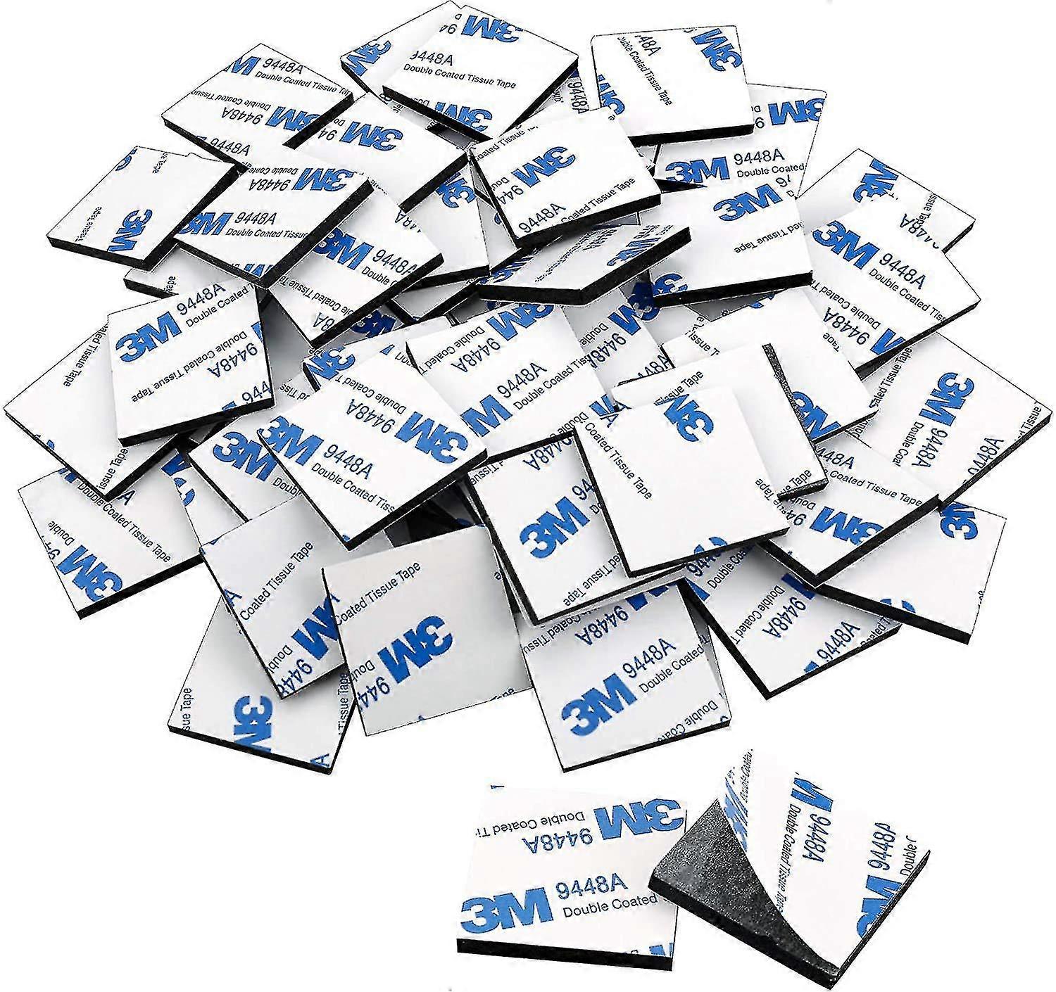 60 Pack Square Double Sided Foam Tape Strong Pad Mounting Adhesive Tape (black)