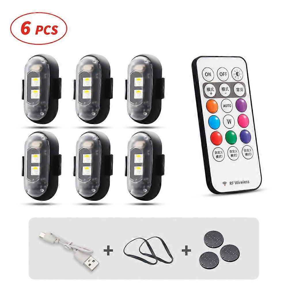 Motorcycle LED RGB Warning Light Universal Mini Signal Light Drone With Controller Strobe Light 7 Color Indicator Safety Lights