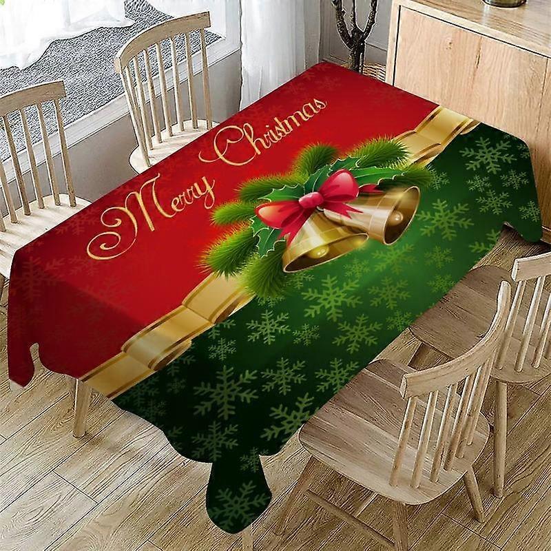 Red Christmas Theme Happy Table Decoration Holiday Winter Gift Dustproof and Waterproof Rectangular Tablecloth