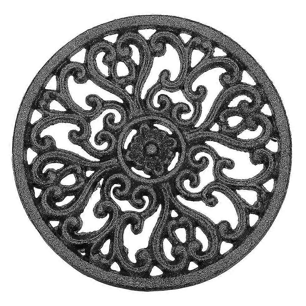 Trivet de Ferro com Isolamento Térmico Antiderrapante para Cozinha - Trivet Redondo de Ferro Fundido 6.7 polegadas
