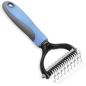 2-sided Undercoat Rake for Cats and Dogs Safety Comb Comb To Remove Loose Undercoat  Mats  Tangles and Knots