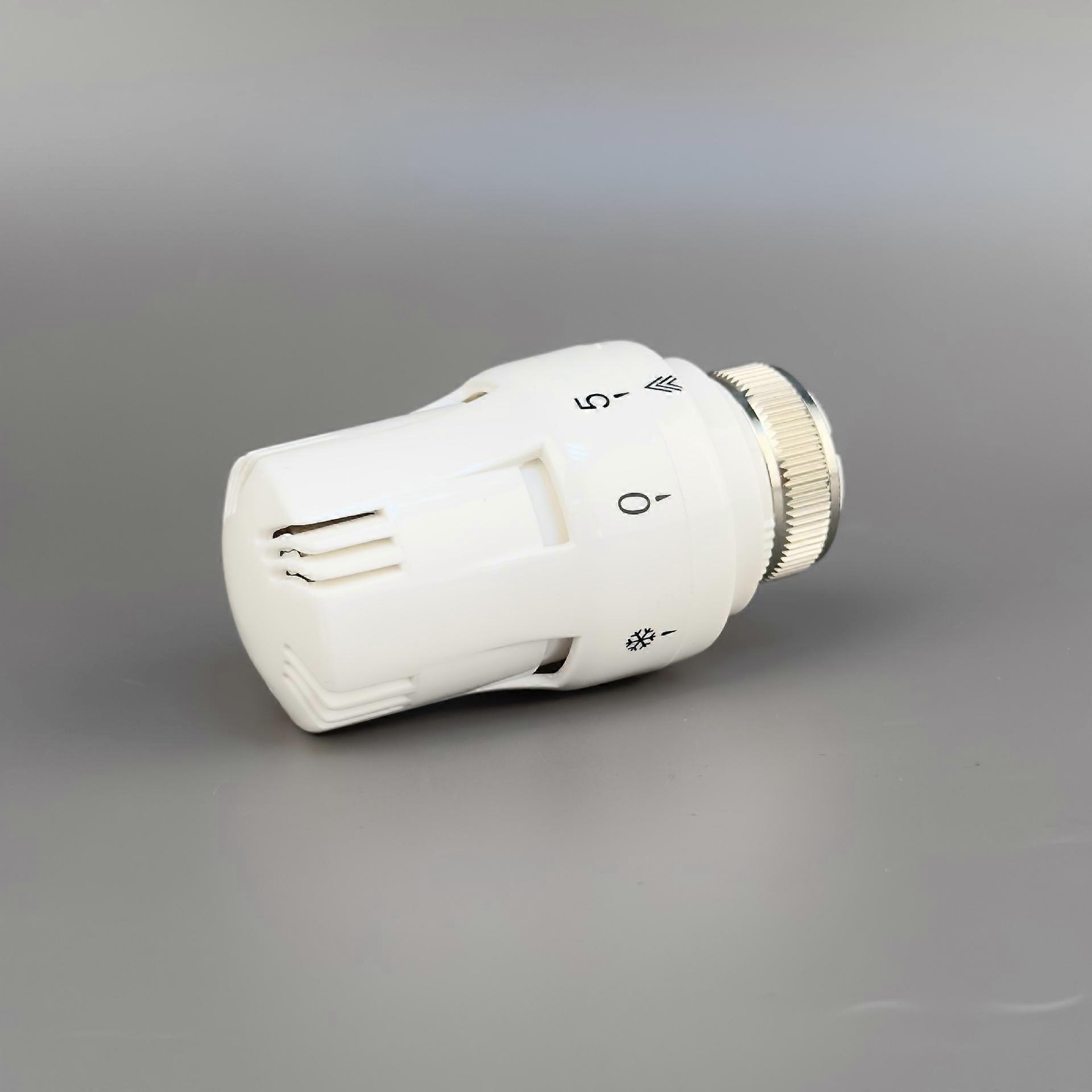 M30x1.5 thermostatic head with wax expansion, compatible with thermostatic taps, horizontal installation, white color, precise temperature regulation