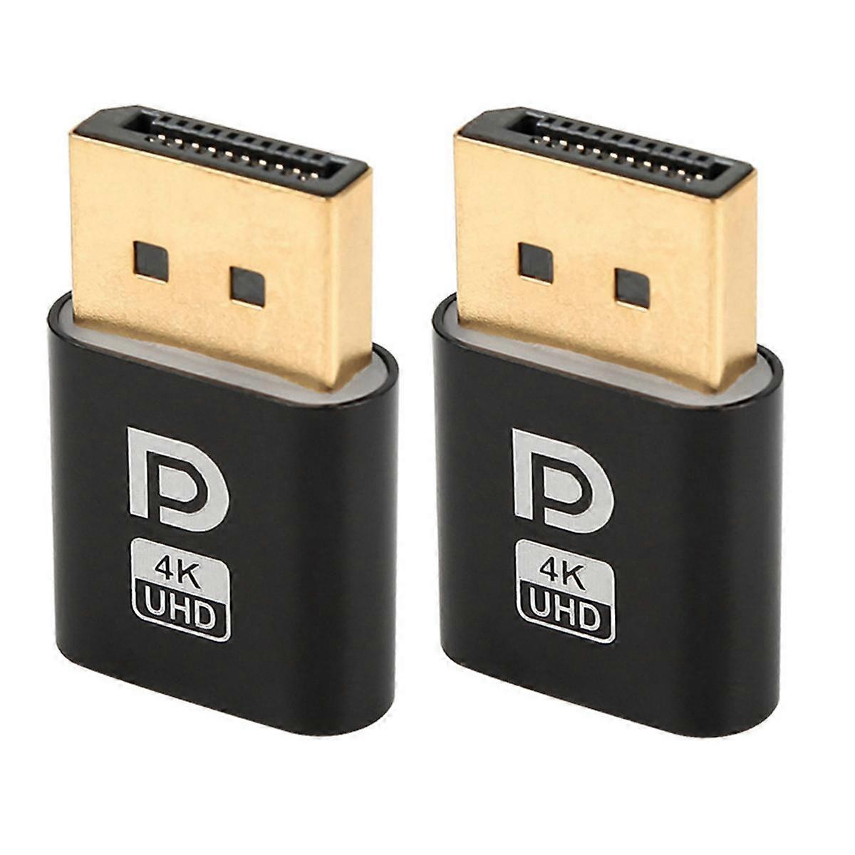 2X 4K Dummy Plug DP Display Adapter EDID Headless Ghost Emulator Accessories for PC Graphics Video