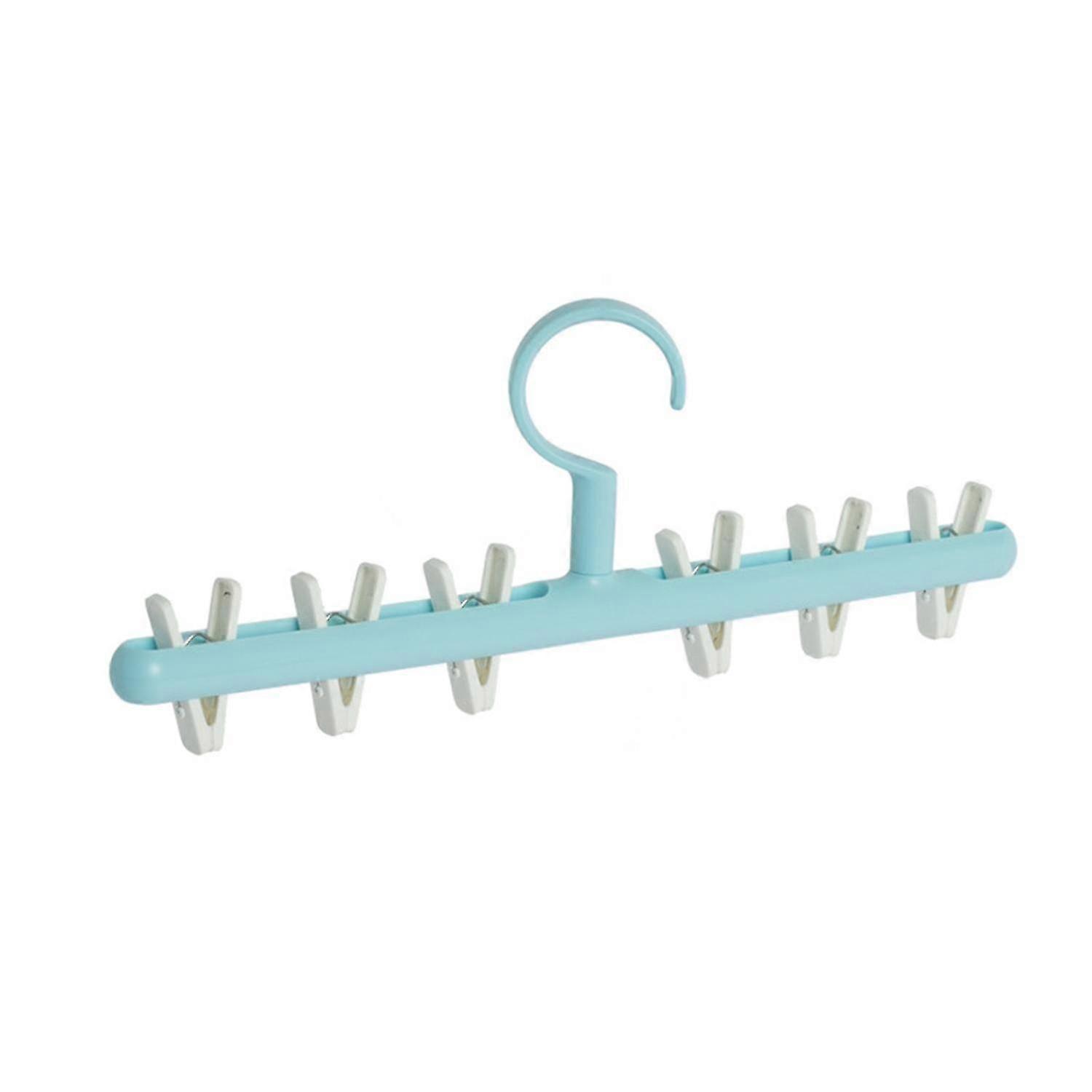 One-line Clothes Hanger Multi-clip PP Anti-cracking 360 Degree Rotatable Clothes Hanger Rack Househo