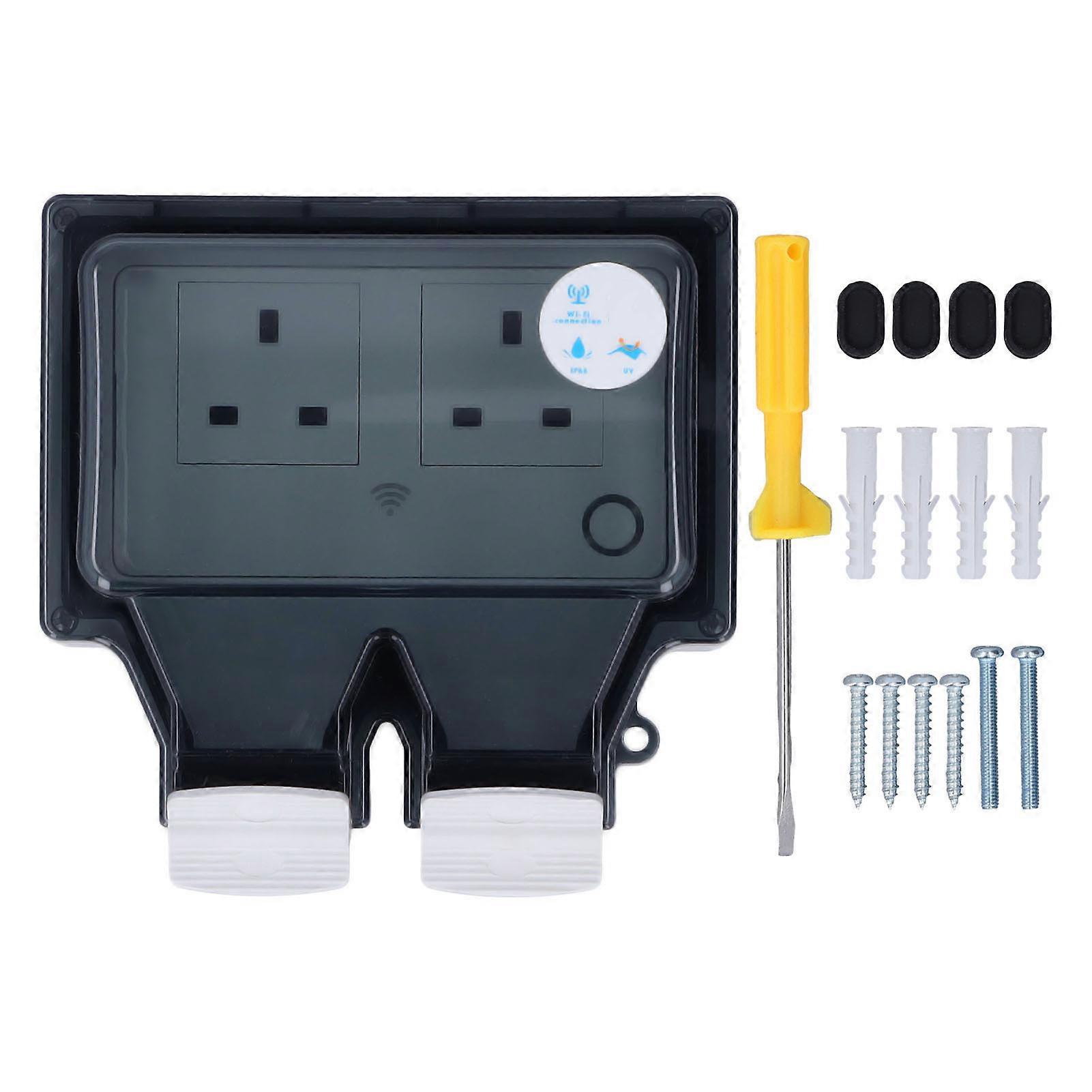 Wifi Smart Socket IP66 Waterproof Support Voice Control Timing 86 Type Outdoor Smart Outlet UK 110250V