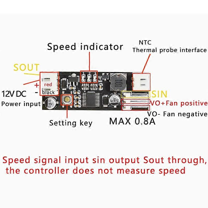 4X Temperature Controller Module Single 12V DC PWM 2-3 Wire Fan Temperature Control Governor Computer Fan