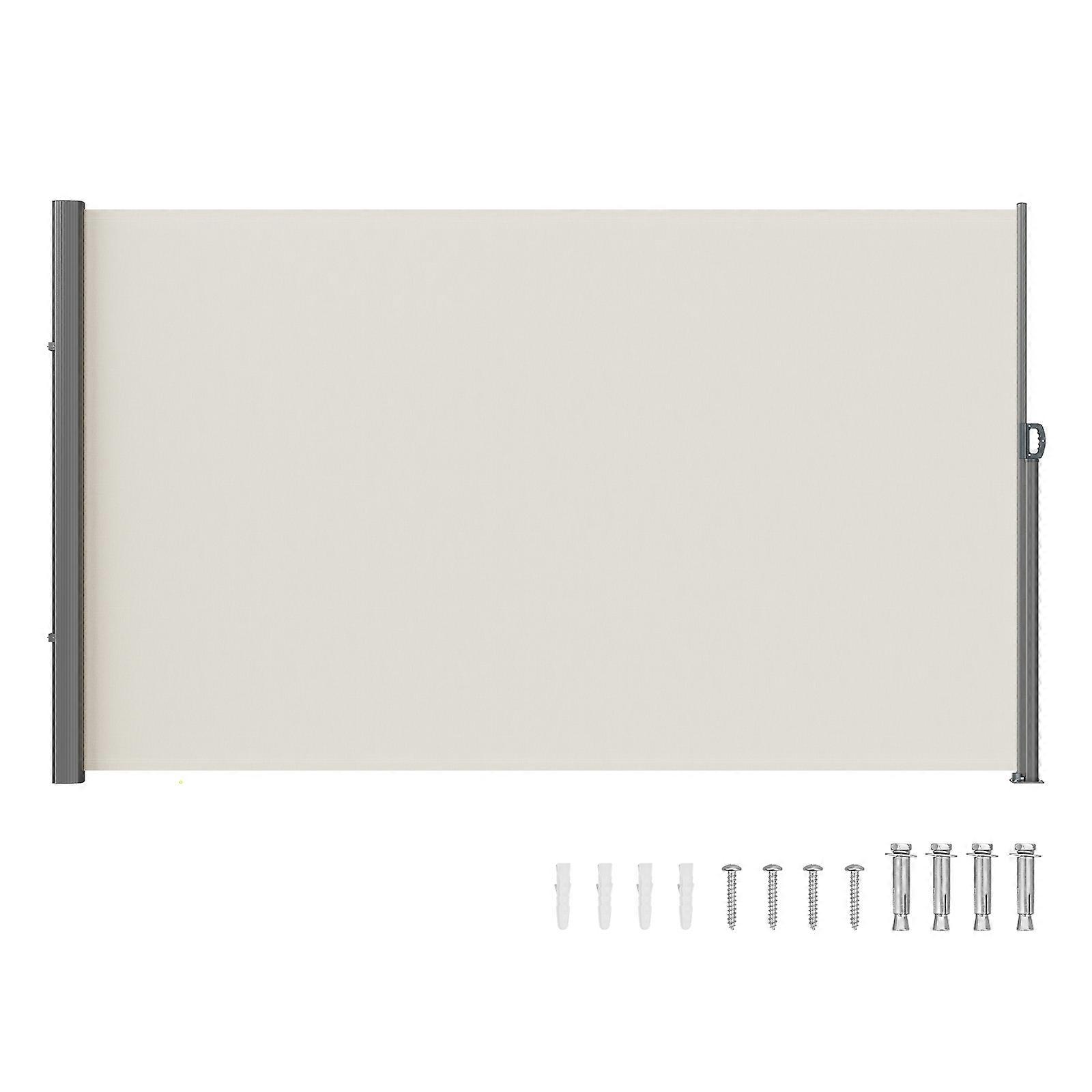 Infällbar sidomarkis, 63''x 118'' utomhusskärm, 180g polyester vattentät infällbar uteplatsskärm