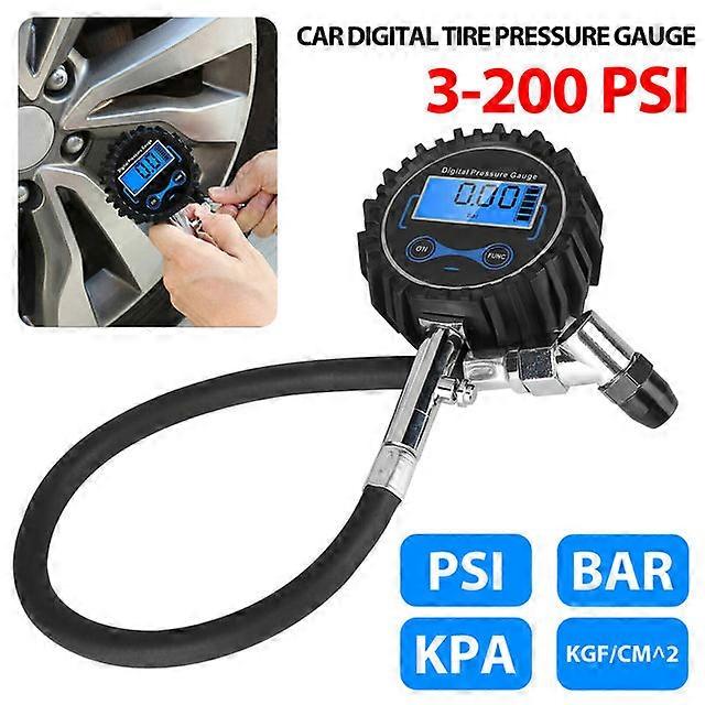 Car Truck Digital Car EU Tire Air Pressure Inflator Gauge LCD Display LED Backlight Vehicle Tester Inflation Monitoring Manometr