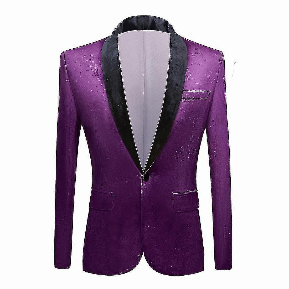 Men's Premium Velvet Shawl Lapel Tuxedo Coat Blazer Jacket