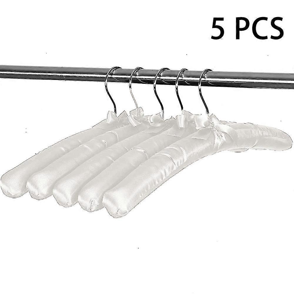 5 Pack Satin Padded Hangers-black