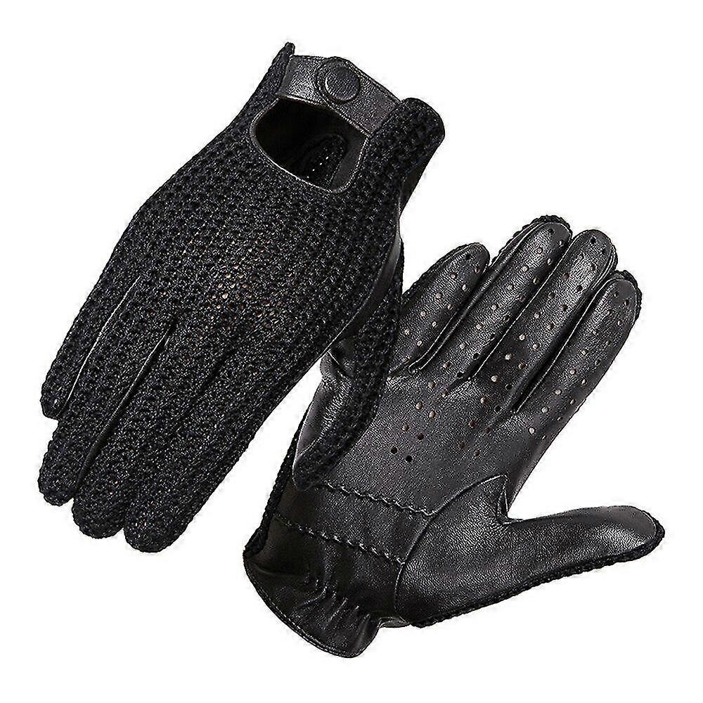 Mode Fahrhandschuhe Echtes Schaffell Leder Handschuhe Männer Warm Strickhandschuhe Fäustlinge