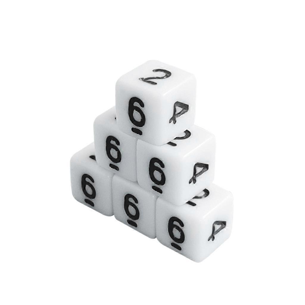 100 Pcs Six Sided Number Dices White Gaming Dice Math Counting Teaching Tool