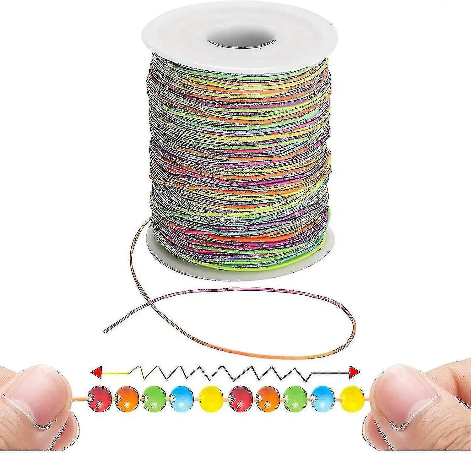 1mm Elastic Cord Beading Threads Rainbow Stretch Thread Fabric Crafting String